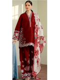 ZARA SHAHJAHAN (HR001)3Piece Winter Dhanak Embroidered Luxury Suit