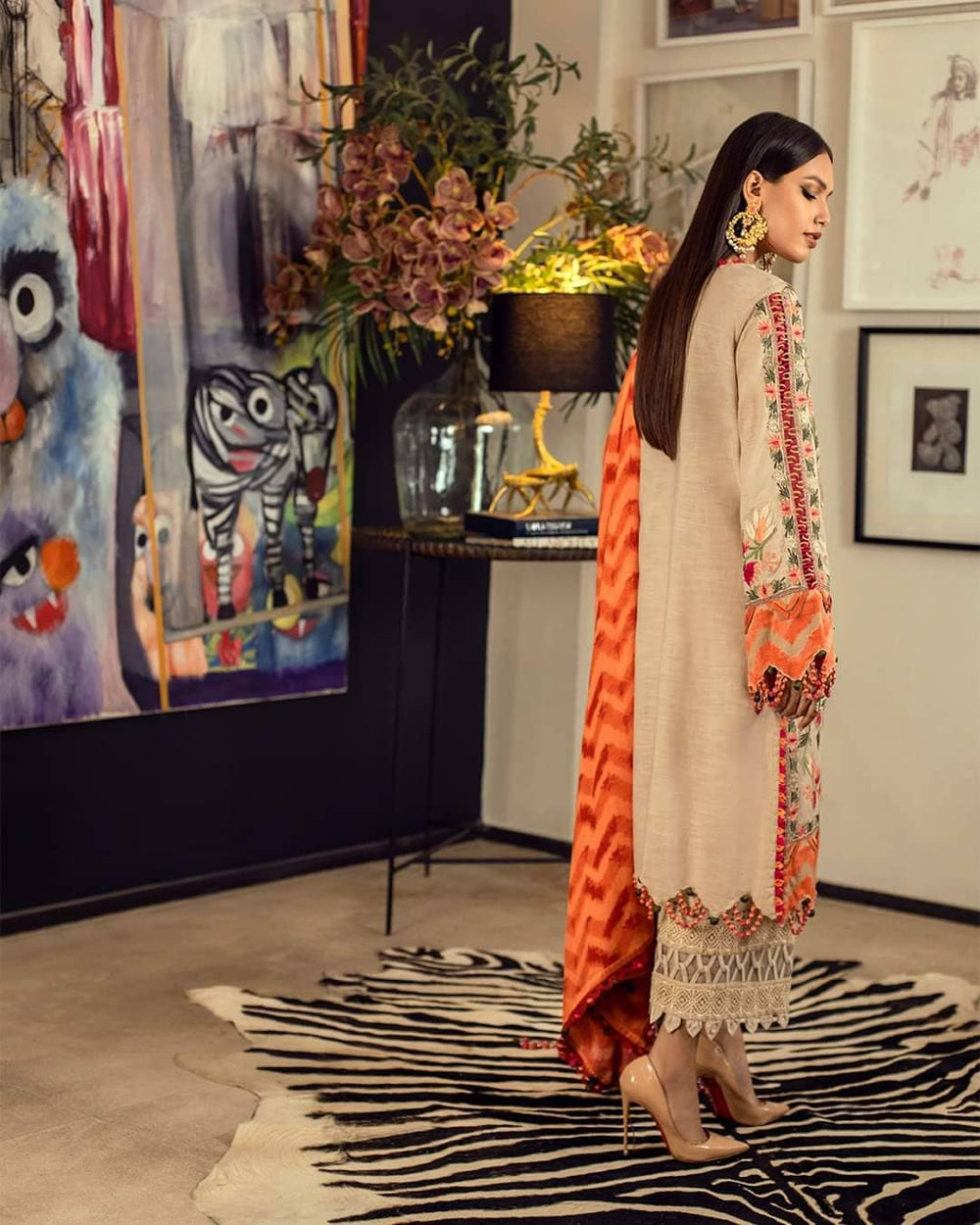 Charizma 3PC Dhanak Fully Embroidered Shirt With dhanakEmbroidered Dupatta –