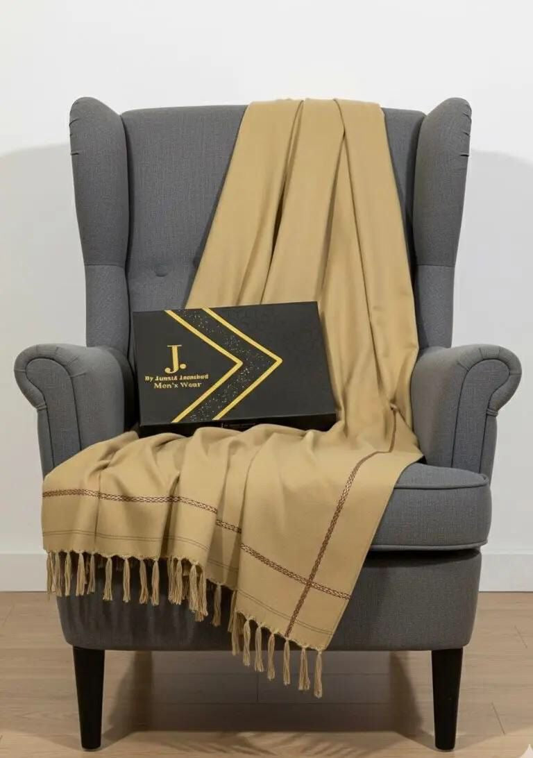 J. Premium Men’s wool shawl with box packing