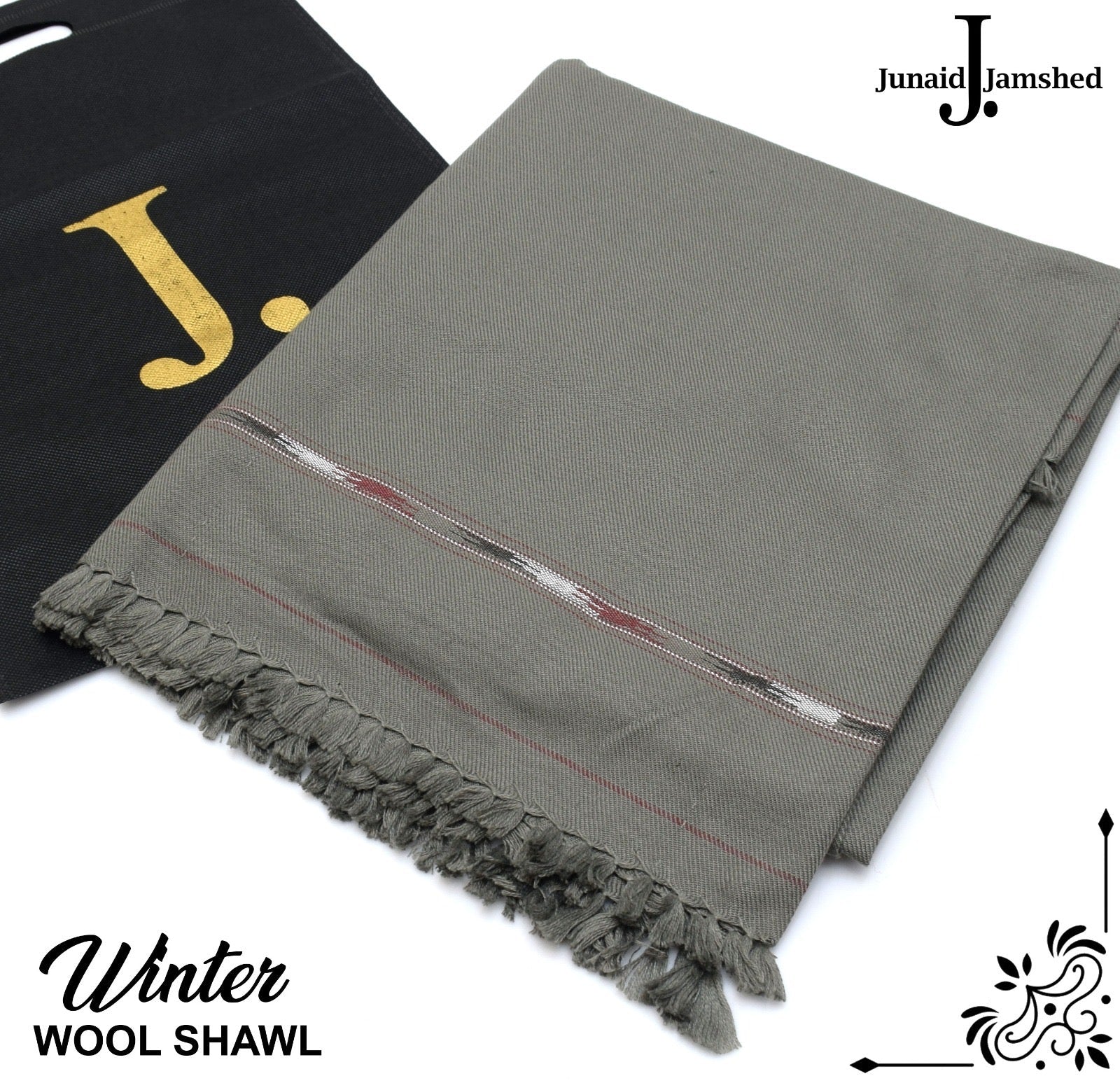 J. premium Men’s shawl with beg packing (Mouse Gary)
