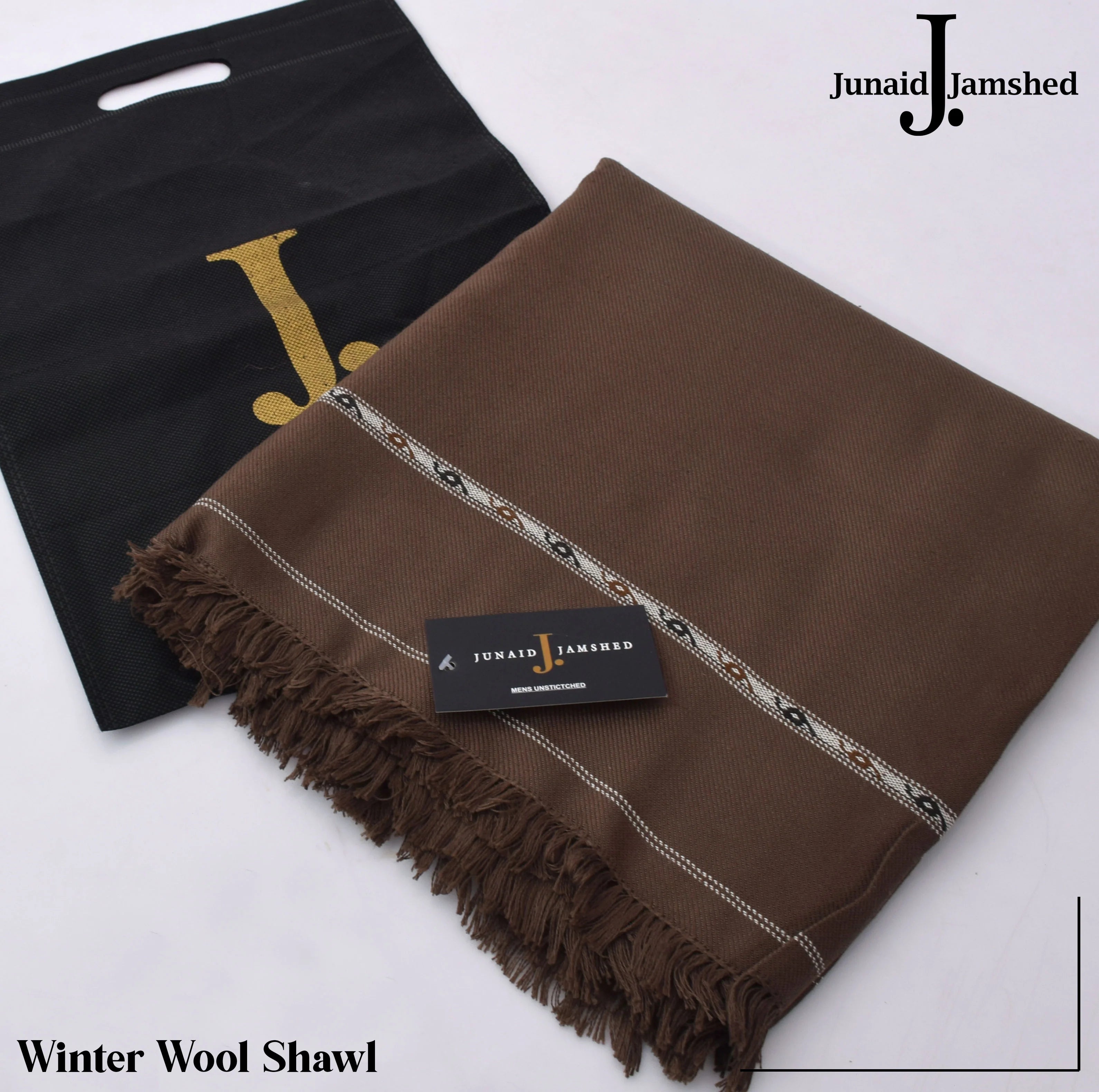 J. Premium Men’s shawl with beg packing (brown)