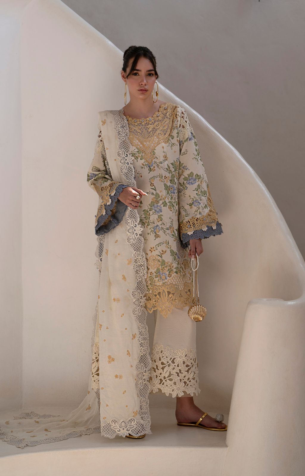 AJR Couture | Printakari Lawn
 Unstitched 3 Piece - (HR010)