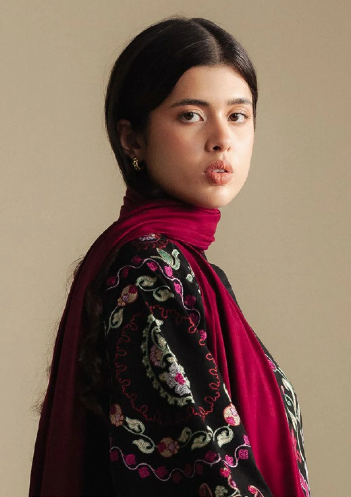 Zara shahjahan - UNSTITCHED 3PC DHANAK EMBROIDERED SUIT (HR006)