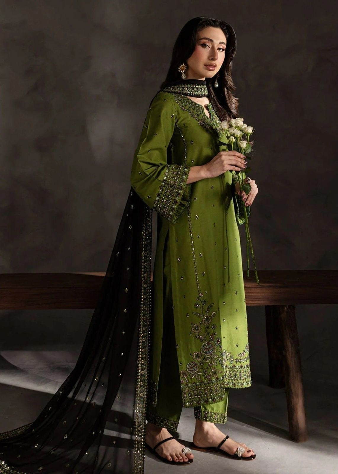 “BATIK”
Winter Collection DHANAK 3pc
FRONT FULLY EMBROIDERED
HEAVY SEQUENCE EMBROIDERED-