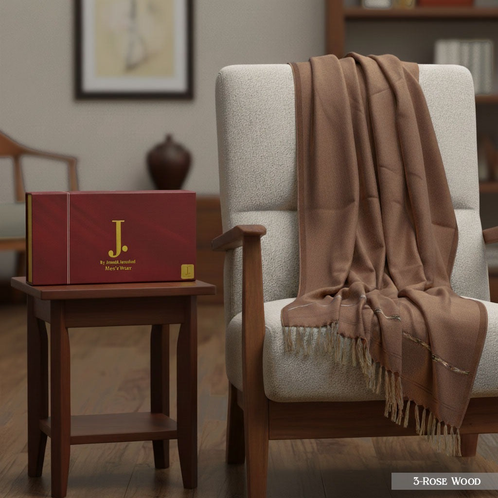 J. Premium men’s shawl with premium box (Rose wood)