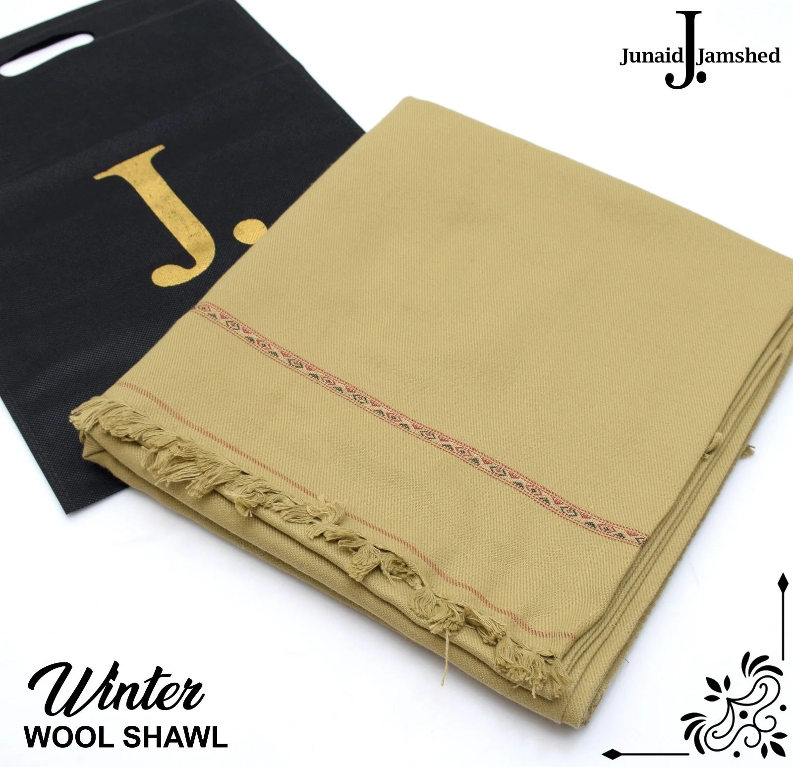 J. Premium Men’s shawl with beg packing (Dark sakin)