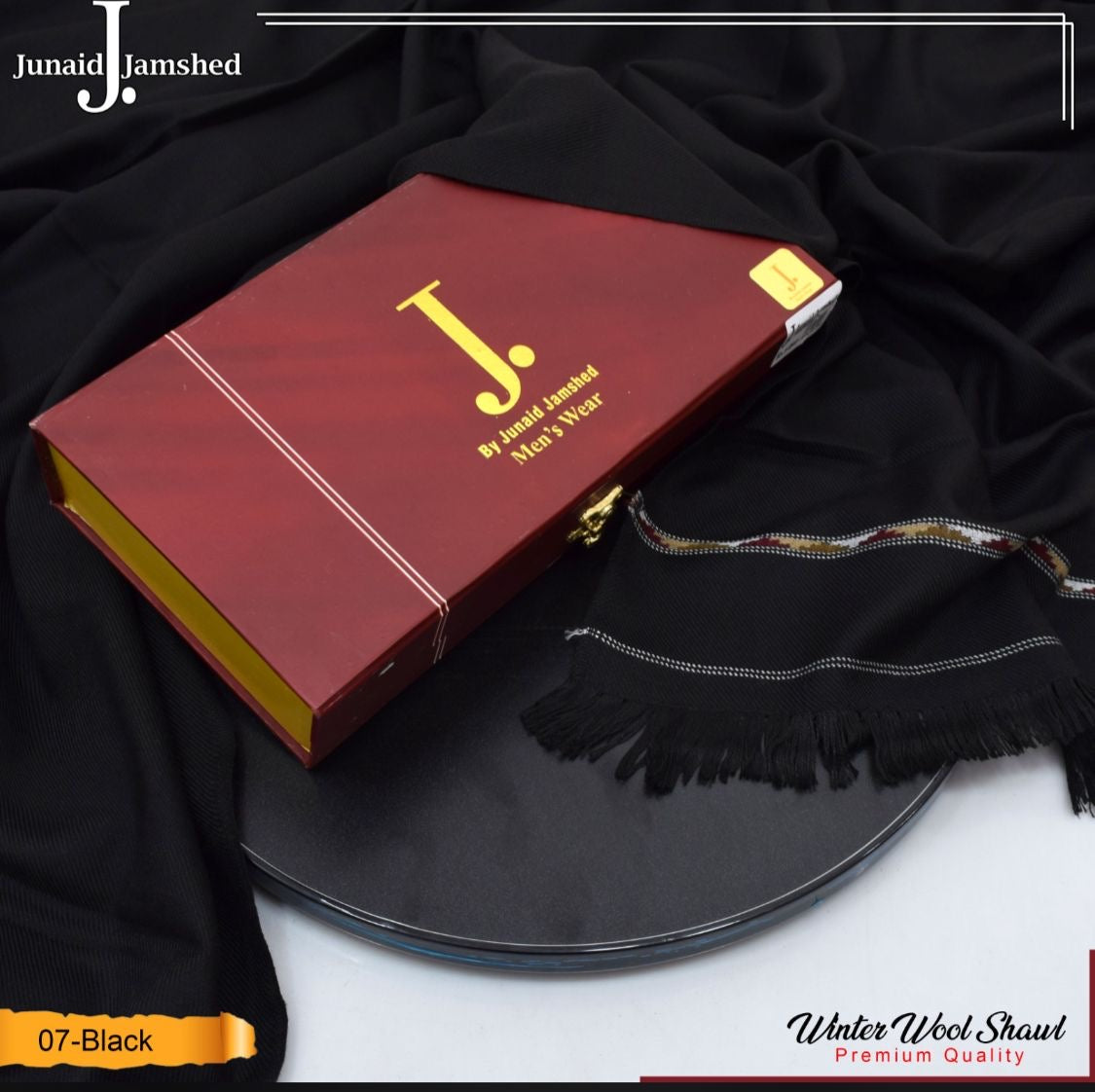 J. premium Men’s shawl with premium Box (black)